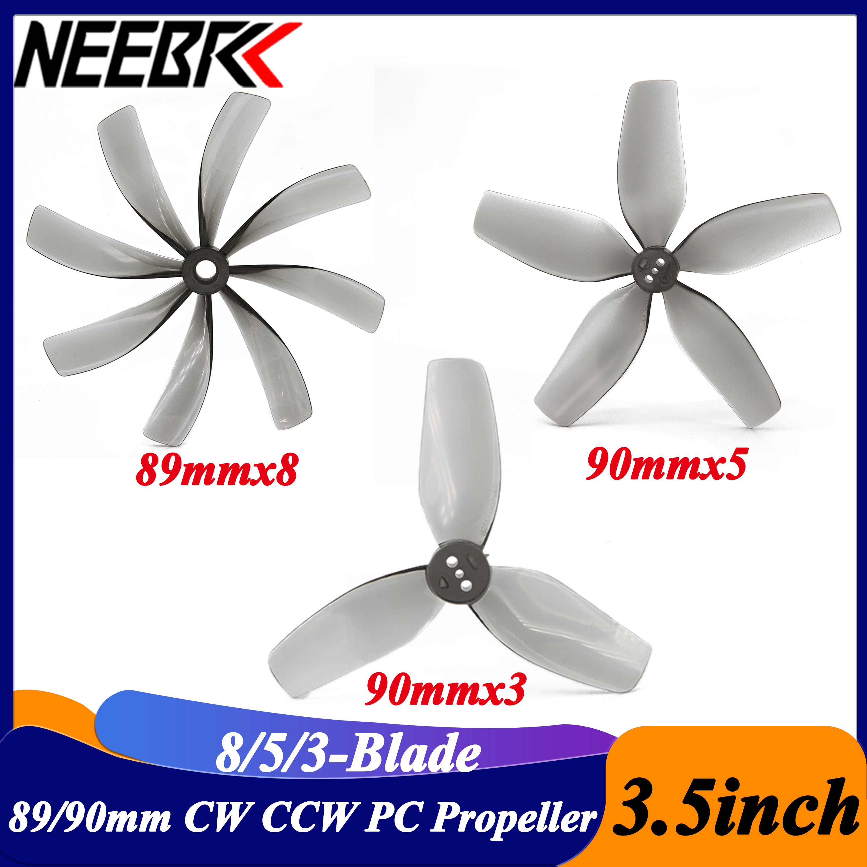 Drone Racing Frame - 2Pairs 3.5inch 89x8 90x5 90x3 8/5/3-blade