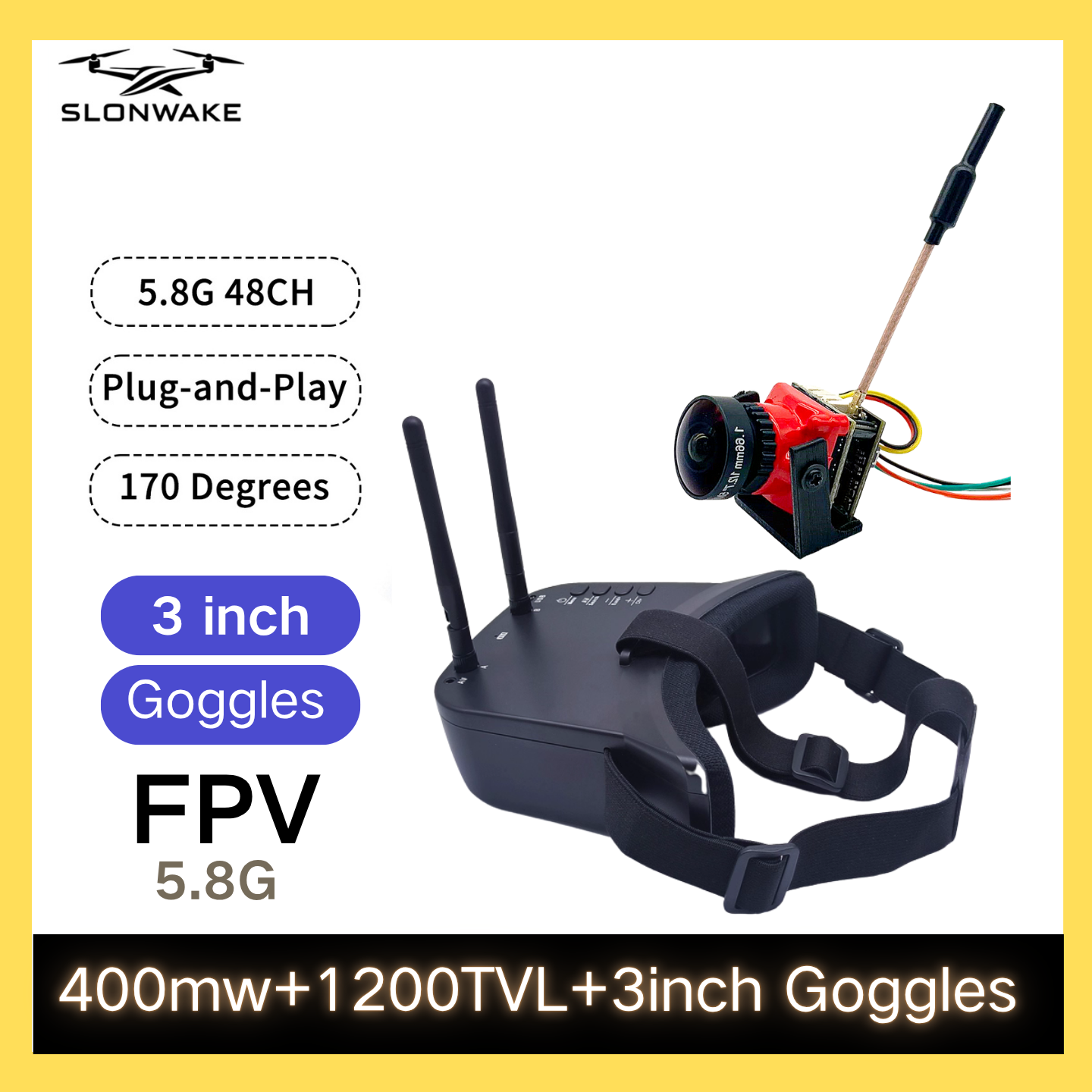 Drone Racing Frame - SLONWAKE 5.8G 48CH FPV 400mw VTX