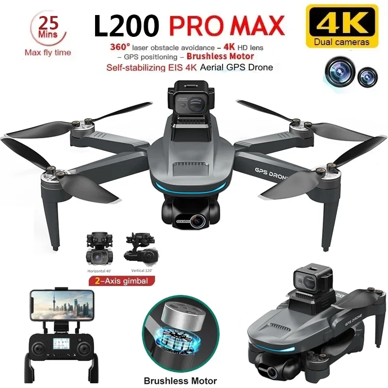 L200 PRO MAX Drone 4K 2-Axis P - đánh giá và giá Drone Racing Camera
