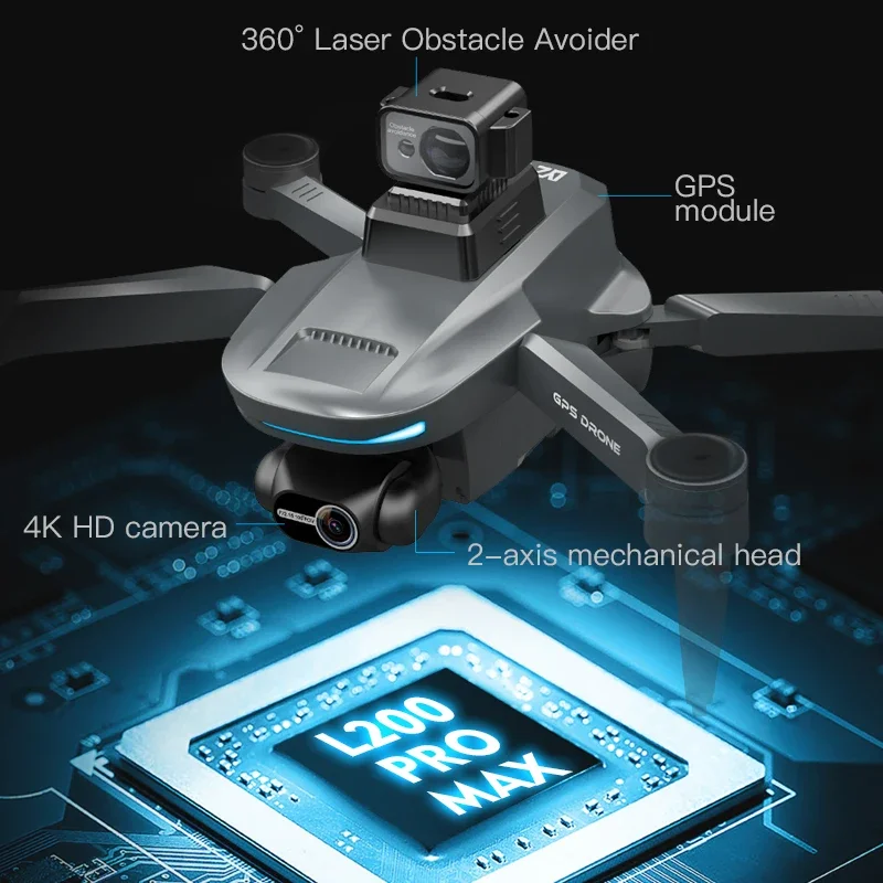 L200 PRO MAX Drone 4K 2-Axis P - đánh giá và giá Drone Racing Camera