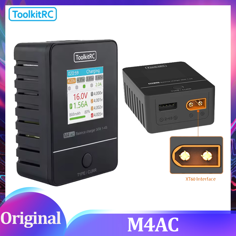 ToolkitRC M4AC 30W LCD Screen  - đánh giá và giá Drone Racing Charger