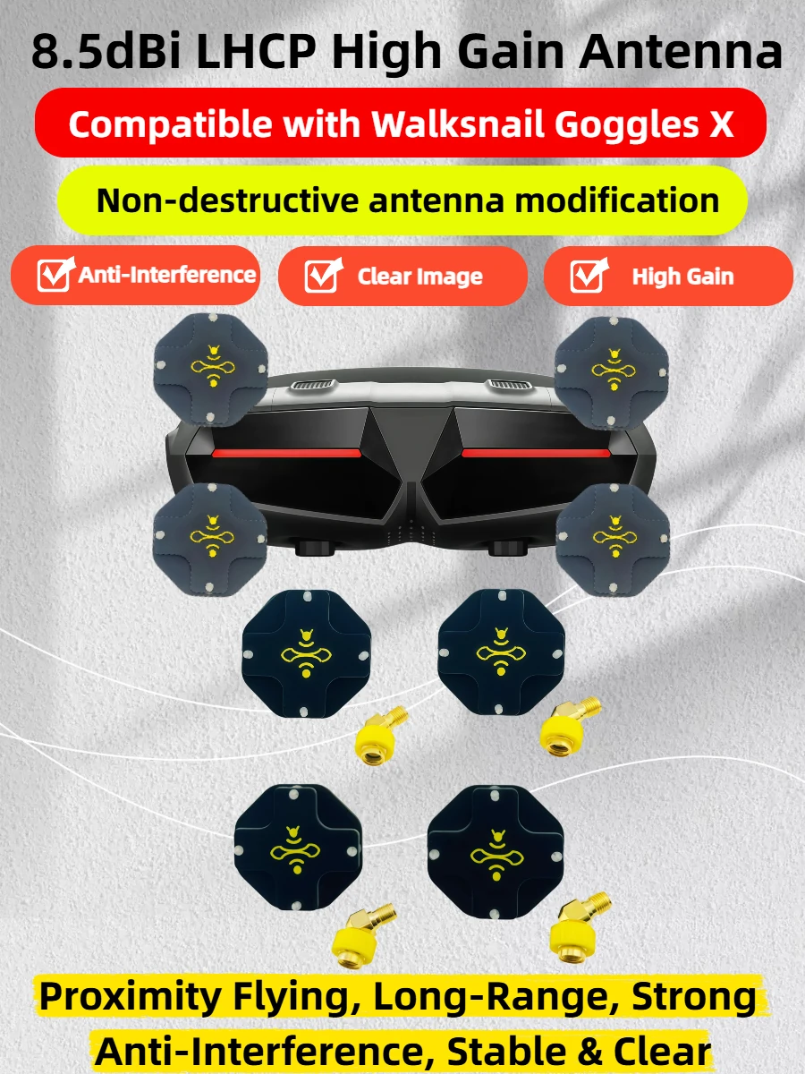 8.5dBi High Gain LHCP 5.8GHz D - đánh giá và giá Drone Racing Goggles