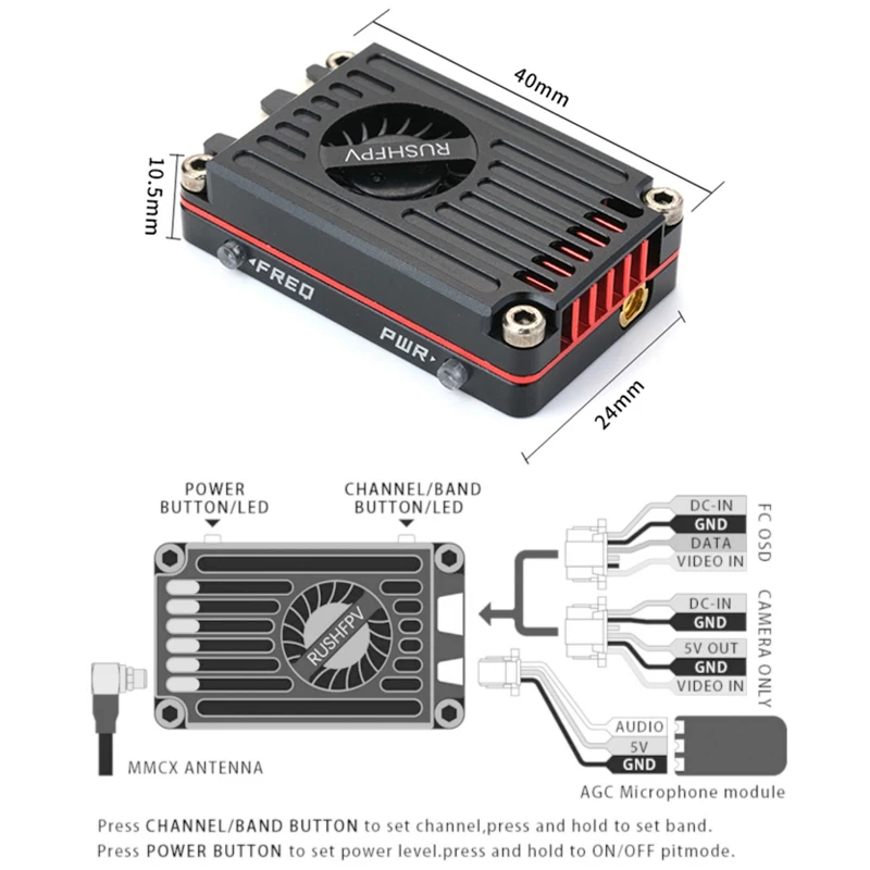 RUSH MAX SOLO 5.8GHz 2.5W VTX  - đánh giá và giá Drone Racing Vtx