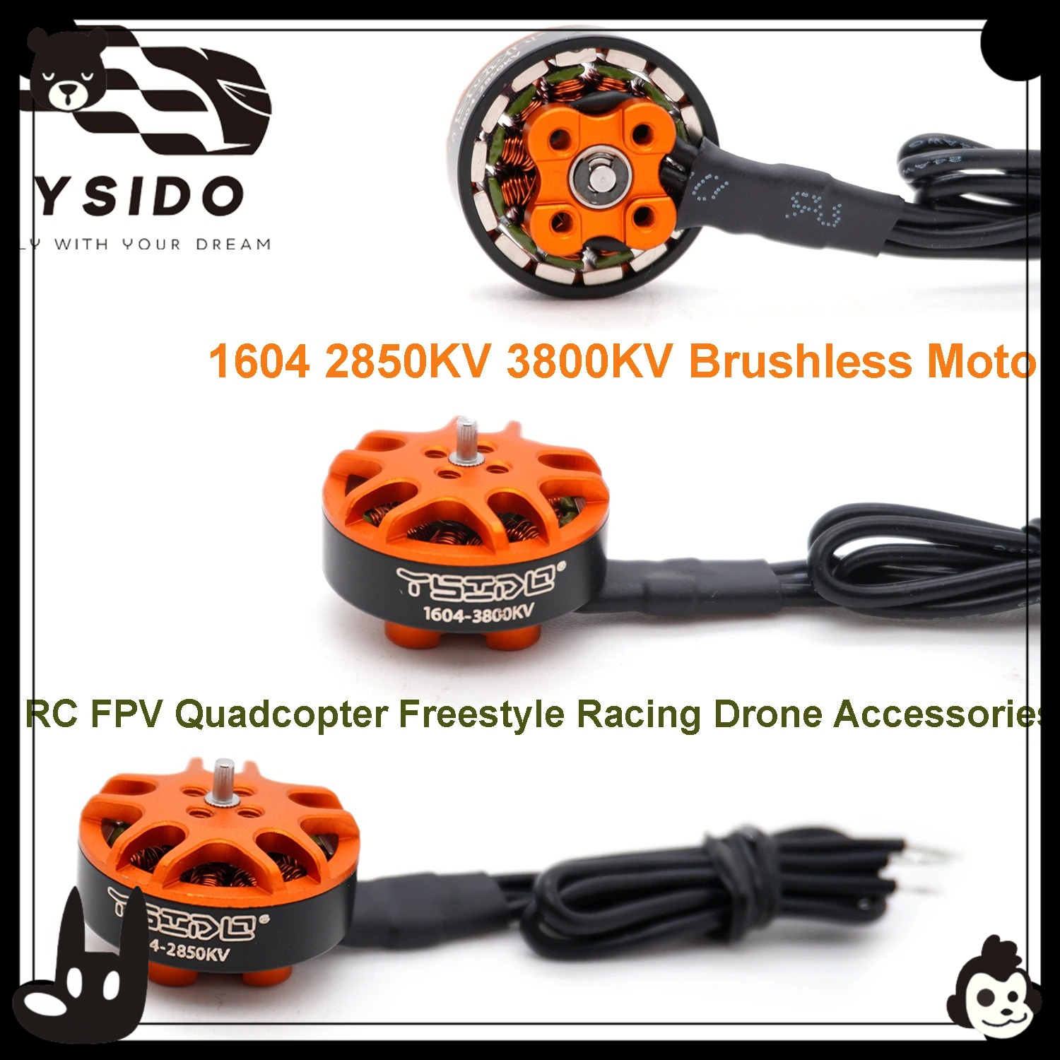 4PCS 1604 2850/3800KV Brushles - đánh giá và giá Drone Racing Frame