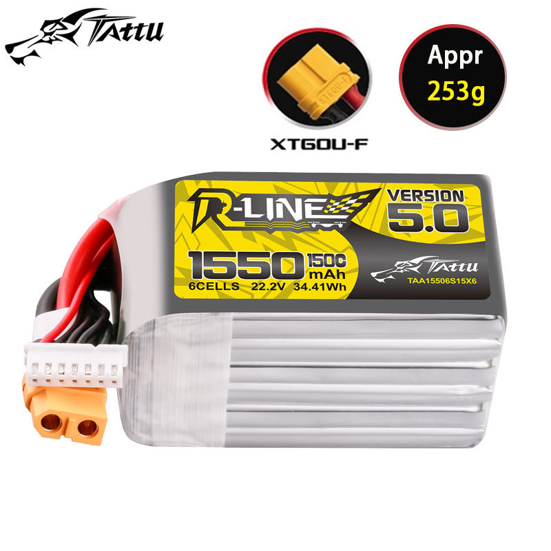 TATTU-R-LINE 5.0 22.2V 1550mAh - đánh giá và giá Drone Racing Battery