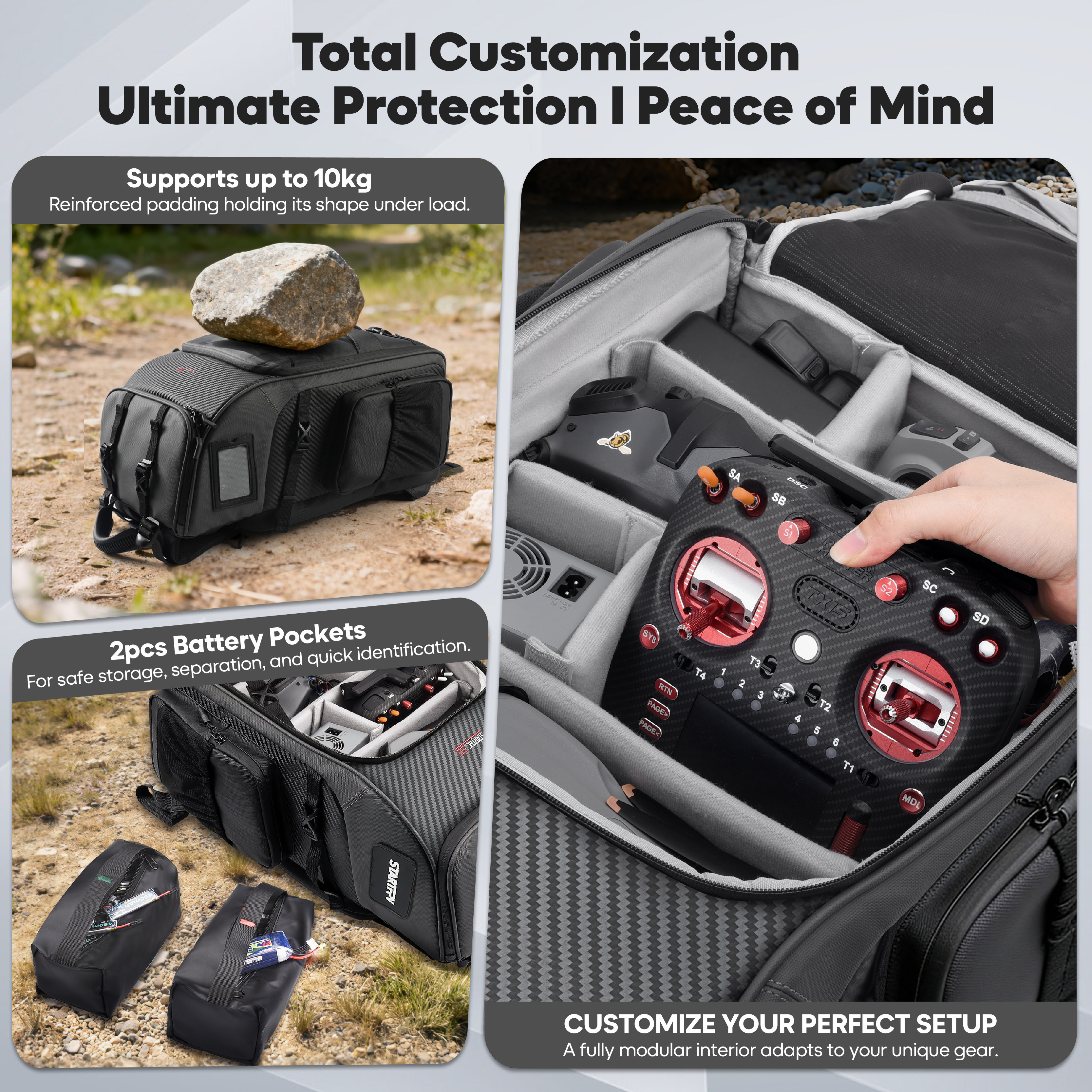 FPV Drone Backpack 40L Profess - đánh giá và giá Drone Racing Goggles