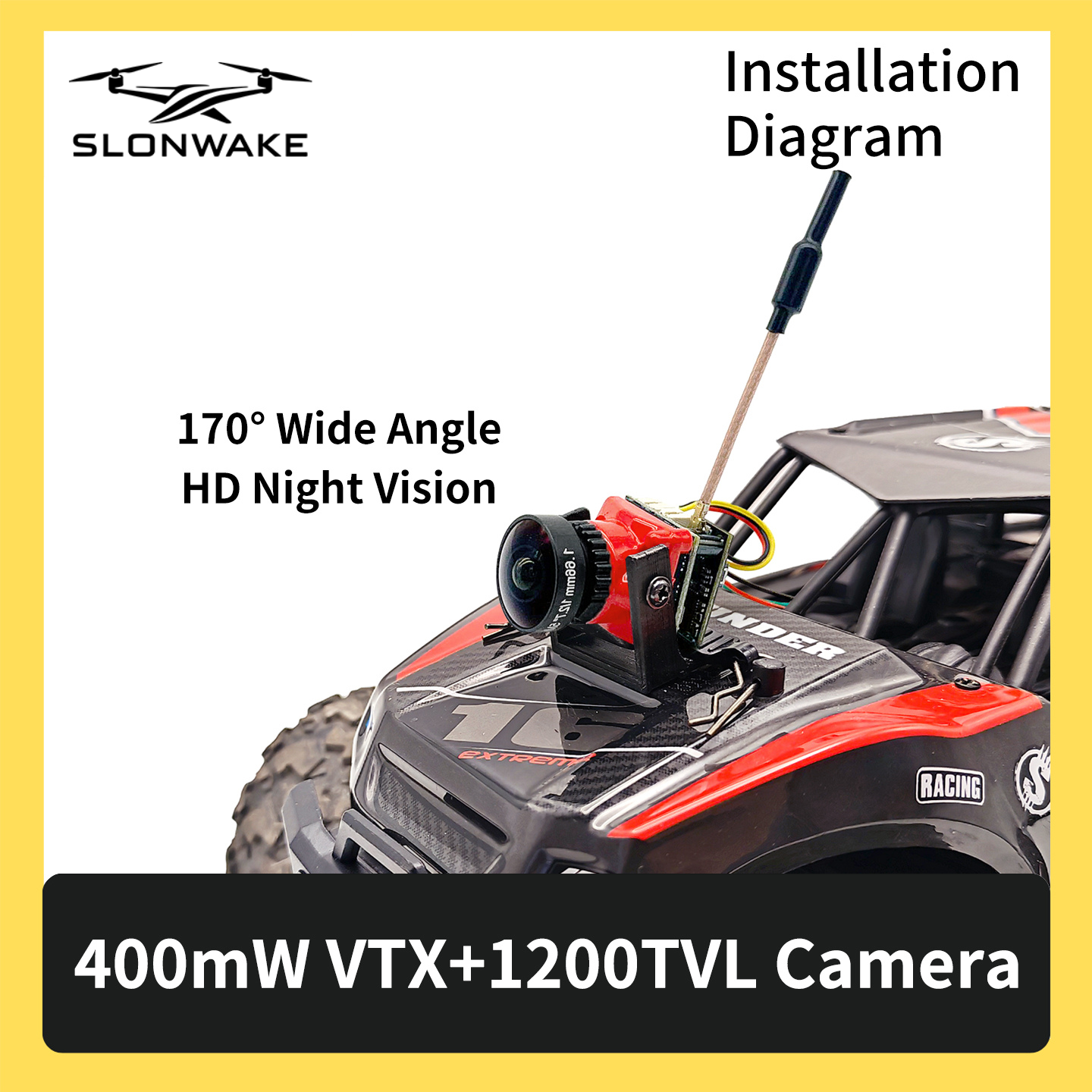 SLONWAKE 5.8G 48CH FPV 400mw V - đánh giá và giá Drone Racing Frame