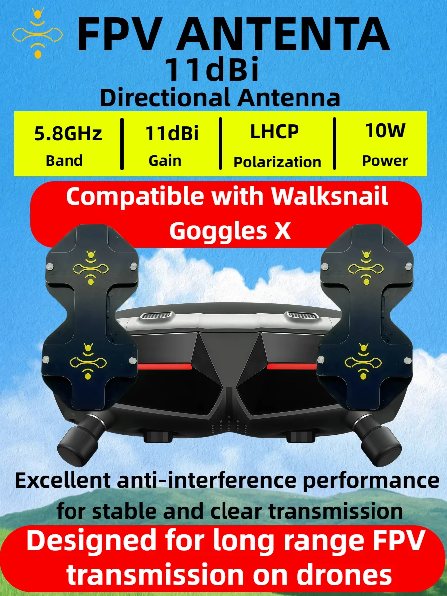 11dBi High Gain LHCP 5.8GHz Di - đánh giá và giá Drone Racing Goggles